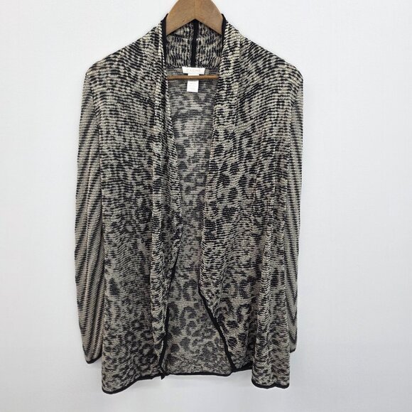 Cache Womens XS Metallic Animal Print Cardigan Open Front Long Sleeve Evening - Picture 3 of 14